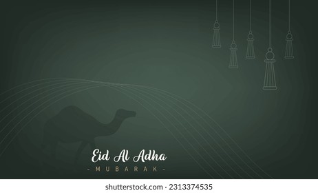 Minimalist and cool template design for banners and wallpapers for Eid al-Adha celebrations for Muslims around the world