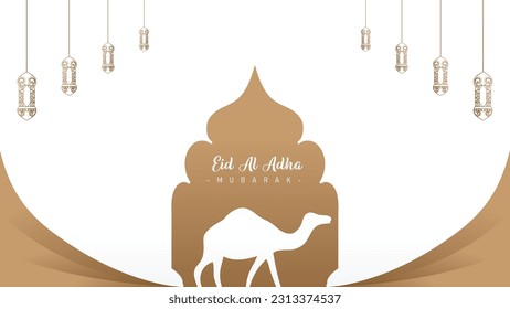 Minimalist and cool template design for banners and wallpapers for Eid al-Adha celebrations for Muslims around the world