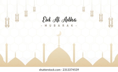 Minimalist and cool template design for banners and wallpapers for Eid al-Adha celebrations for Muslims around the world