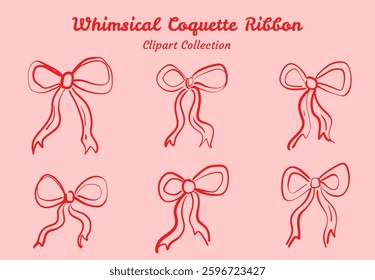 Minimalist Coquette Bow Doodle Collection Simple and Chic Aesthetic For Modern Branding