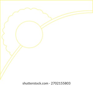 Minimalist corner design with circular arch and rays, Islamic style banner background.