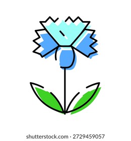 Ilustración minimalista de girasol con contornos negros llamativos y salpicaduras de colores azules y verdes vibrantes, que representan la naturaleza, el crecimiento y la simplicidad en un estilo gráfico moderno