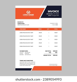 Minimalist Corporate Billing Format, Professional Corporate Invoice Template, Business Invoice Layout