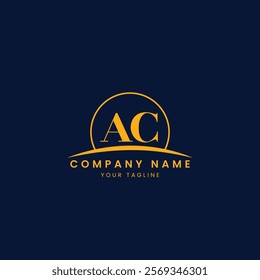 Minimalist Corporate Logo with Initials and Arc Design