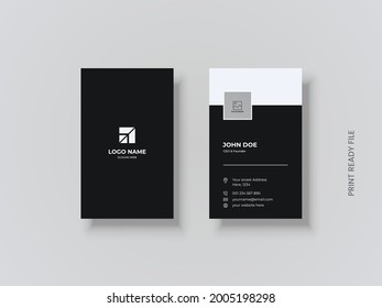 Minimalist Corporate Modern business card template with clean design