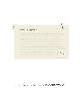 Minimalistisches Unternehmens-Folienlayout mit Finanzsymbolen