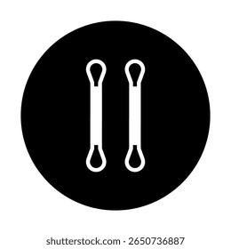 Minimalist cotton swabs graphic representation for cleanliness and hygiene illustrating health and self care products
