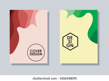 Minimalist cover design. Blue, red, green and purple in the form of liquid. Future geometric patterns. very suitable for your work project.