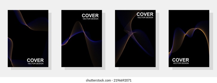 minimalist cover design, colorful abstract lines on black background