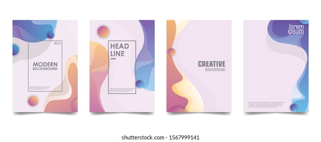 Minimalist cover design with creative fluid style. Modern colorful wave liquid flow poster, banner, social media, wallpaper, website, flyer, brochure Vector illustration