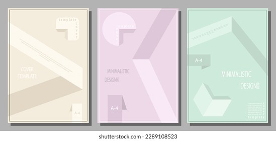 Minimalist cover design is a set of templates for banner, poster, postcard and corporate design. The idea of interior and decorative creativity. Simple design