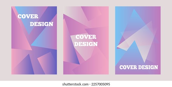 Minimalist cover design templates. Layout set for covers of books, albums, notebooks, reports, magazines, flyer, leaflet, brochure. Trendy abstract. Gradient color. Triangle shape.