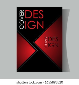 Minimalist cover template. geometric design with black and red gradient. simple and elegant. vector illustration.