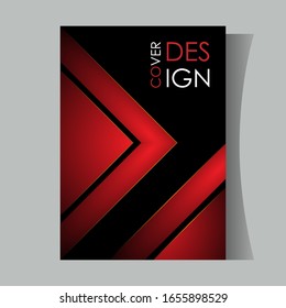 Minimalist cover template. geometric design with black and red gradient. simple and elegant. vector illustration.