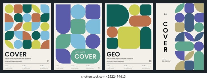 Minimalist covers design. Abstract geometric backgrounds. A4 size print templates. Modern layouts with simple shapes for card, poster, brochure, flyer or catalog