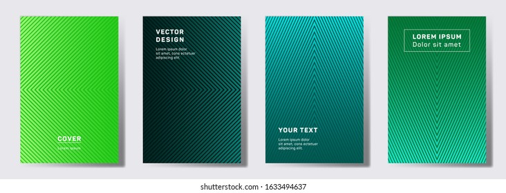 Minimalist covers linear design. Geometric lines patterns with edges, angles. Modern poster, flyer, banner vector backgrounds. Lines texture, header title elements. Cover page layouts set.
