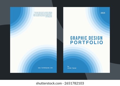 Minimalist covers using white and light blue gradients, with soft blended circular forms and clean typography.