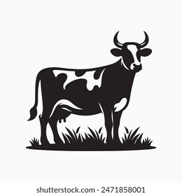 Minimalist Cow Drawing in Vector