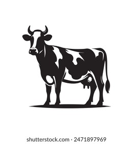 Dibujo de vaca minimalista en Vector