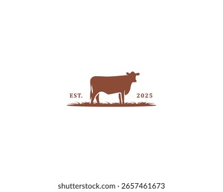 Minimalist Cow Logo Design, Vector file.