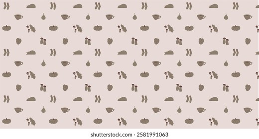 Minimalist Cozy Autumn Aesthetic Pattern with Warm Tones