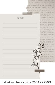 Minimalist and Cozy Digital Notepaper for digital journal 