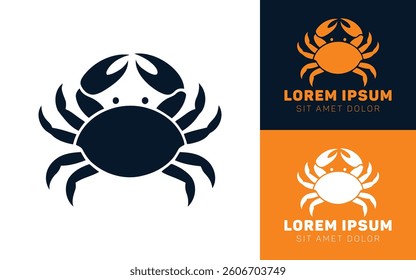 Minimalist Crab Cartoon Logo with Modern Aesthetic