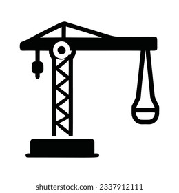 Minimalist Crane Icon Pictogram Style Vector Image