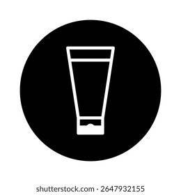 Minimalist cream container icon in black and white offers a clean aesthetic suitable for cosmetic product visuals