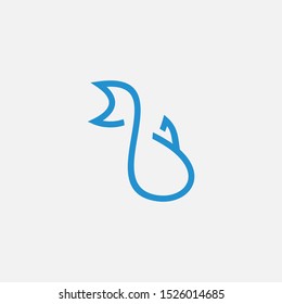 Minimalist creative abstract fish logo icon design modern style illustration. simple tuna salmon seafood vector symbol concept