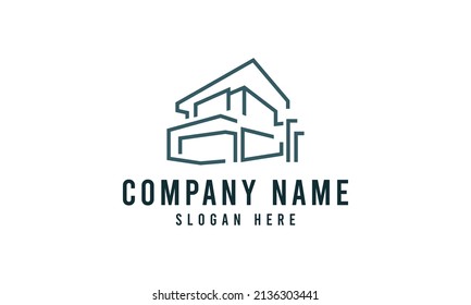 Logotipo de símbolo de construcción de arquitectura creativa minimalista