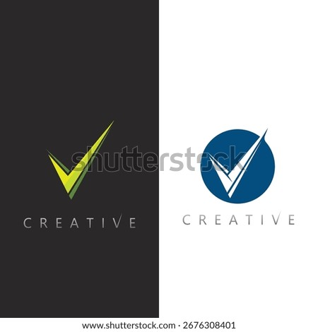 Minimalist creative check symbol vector logo design for business and brand success