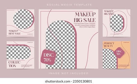 Minimalist Creative Concept Beauty Salon and Spa Social Media  Post Set Template