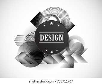 Minimalist Creative concept . Flat style . Geometric lines and design elements form unusual shape . Vector abstract background . Dynamic banner with stripes
.
