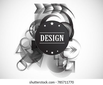 Minimalist Creative concept . Flat style . Geometric lines and design elements form unusual shape . Vector abstract background . Dynamic banner with stripes
.