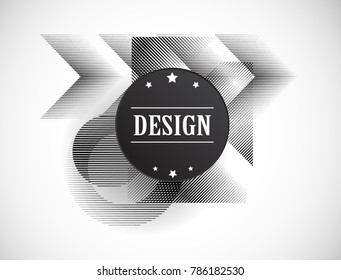 Minimalist Creative concept . Flat style . Geometric lines and design elements form unusual shape . Vector abstract background . Dynamic banner with stripes