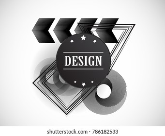 Minimalist Creative concept . Flat style . Geometric lines and design elements form unusual shape . Vector abstract background . Dynamic banner with stripes