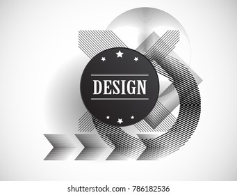 Minimalist Creative concept . Flat style . Geometric lines and design elements form unusual shape . Vector abstract background . Dynamic banner with stripes