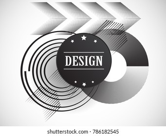 Minimalist Creative concept . Flat style . Geometric lines and design elements form unusual shape . Vector abstract background . Dynamic banner with stripes
