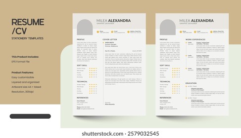 Minimalist Creative CV Resume Design Template