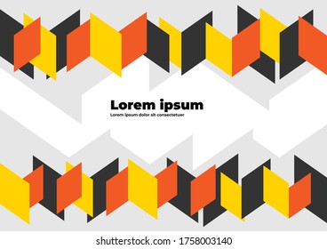 Minimalist creative geometric abstract background with copy space. Dynamic geometric shapes compositions, Flat and clean style, Applicable for any graphic works.