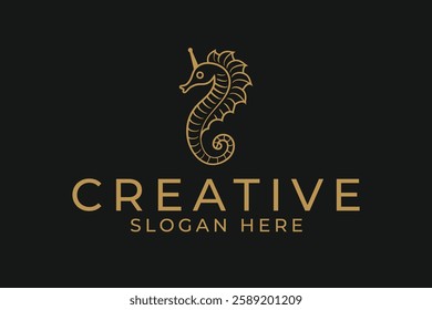 minimalist creative horse sea  logo design vector sublimation