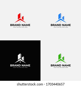 Plantilla minimalista de diseño del logotipo inmobiliario de Creative House abstract para la empresa. Elemento de plantilla de diseño del logotipo de la arquitectura de construcción. Icono del hogar, símbolo de bienes raíces vector.