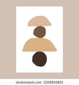 Afiche de ilustración creativa minimalista con forma abstracta dibujada a mano para la decoración de paredes, folleto, diseño de cubiertas. Vector Eps10