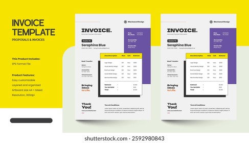Minimalist Creative Invoice Design Template