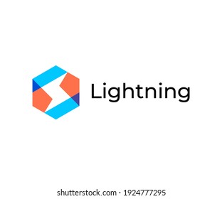 Iluminación creativa minimalista solapamiento superpuesto diseño de icono de logotipo moderno ilustración de estilo. símbolo de vector de perno simple