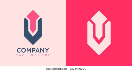 Logotipo creativo minimalista combina letras T y U