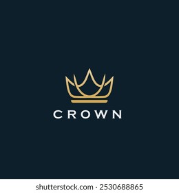 Diseño de logotipo de emblema de corona real de lujo creativo minimalista