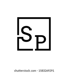 Minimalist creative SP letter logo