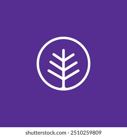 Minimalist Creative Tree Logo Design Vector Illustration.